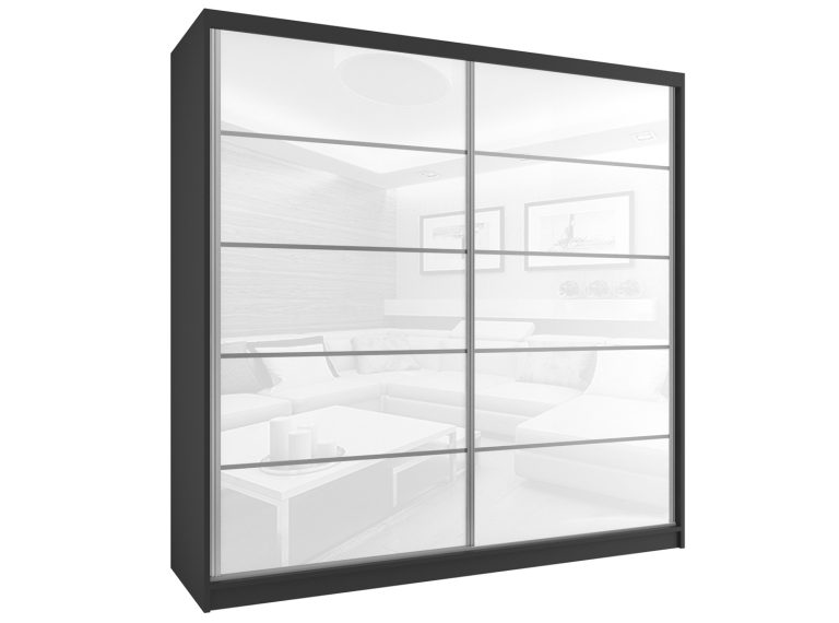Armadio scorrevole 200 cm bianco lucido Produttore BH SZP1/2/B/WI/5W/HI