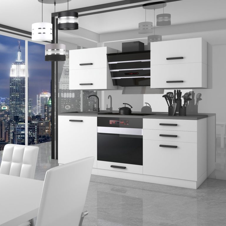 Belini Cucina Premium 180 cm bianco opaco senza piano di lavoro EMILY Produttore TOR EMILY/0/WT/WT/0/B1