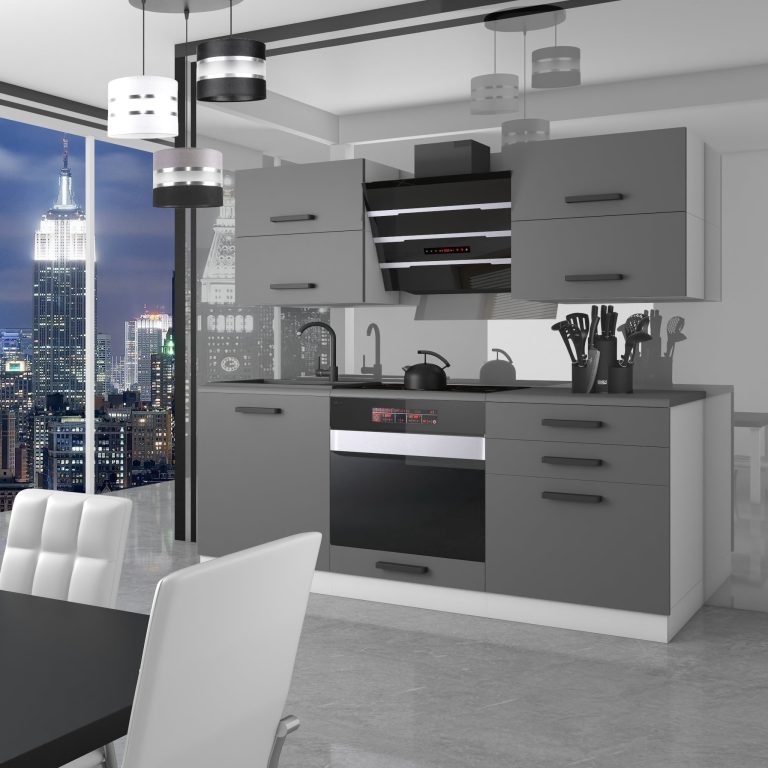 Belini Cucina Premium 180 cm grigio opaco senza piano di lavoro EMILY Produttore TOR EMILY/0/WT/SR/0/B1