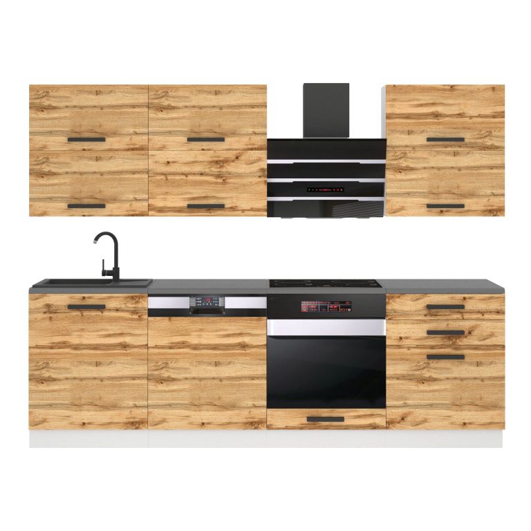 Belini Cucina Premium 240 cm rovere Wotan con piano di lavoro MADISON Produttore TOR MADISON/0/WT/DW/B/B1