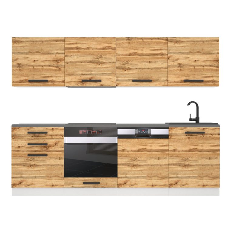 Belini Cucina Premium 240 cm rovere Wotan con piano di lavoro ALICE Produttore TOR ALICE/0/WT/DW/B/B1