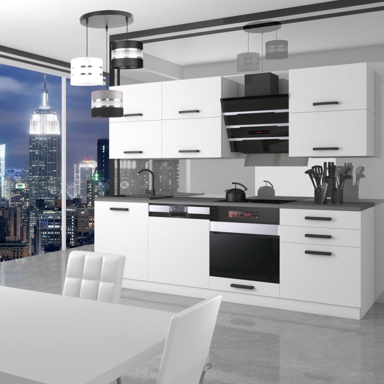Belini Cucina Premium 240 cm bianco opaco senza piano di lavoro MADISON Produttore TOR MADISON/0/WT/WT/0/B1
