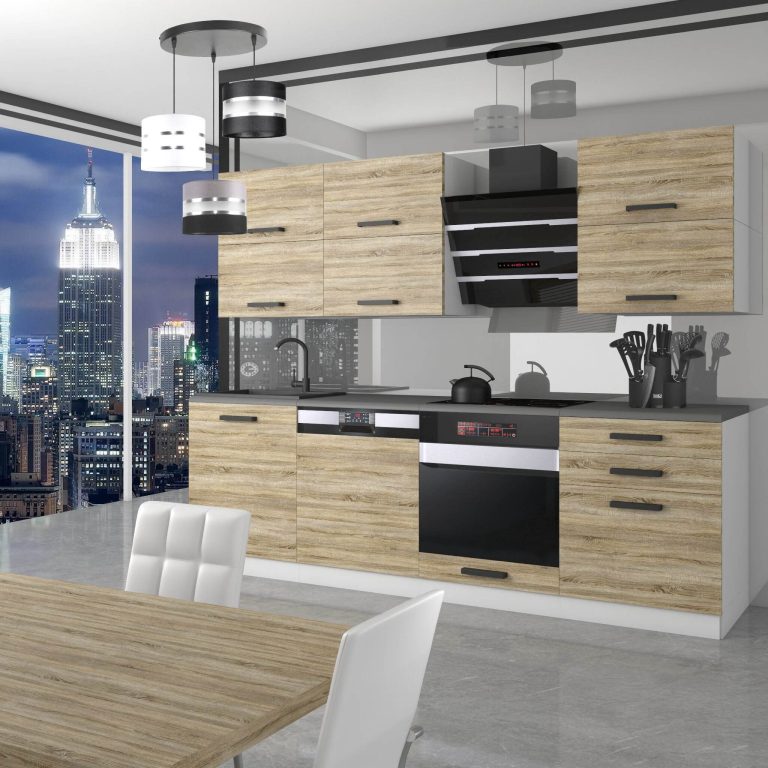 Belini Cucina Premium 240 cm rovere Sonoma senza piano di lavoro MADISON Produttore TOR MADISON/0/WT/DS/0/B1