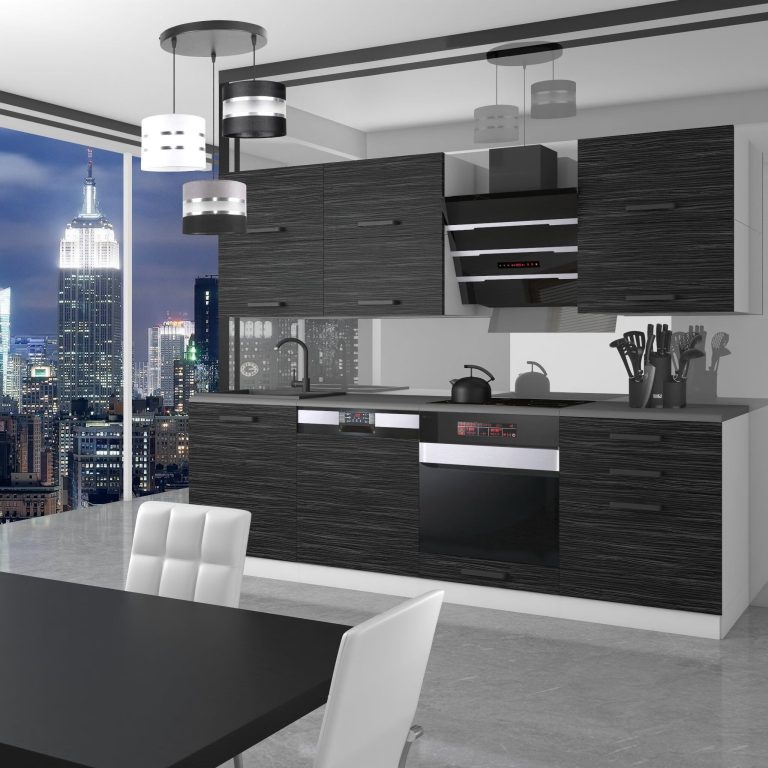 Belini Cucina Premium 240 cm royal ebony senza piano di lavoro MADISON Produttore TOR MADISON/0/WT/HK/0/B1