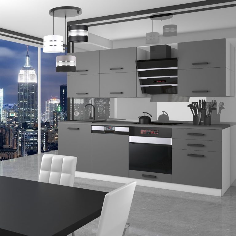 Belini Cucina Premium 240 cm grigio opaco senza piano di lavoro MADISON Produttore TOR MADISON/0/WT/SR/0/B1