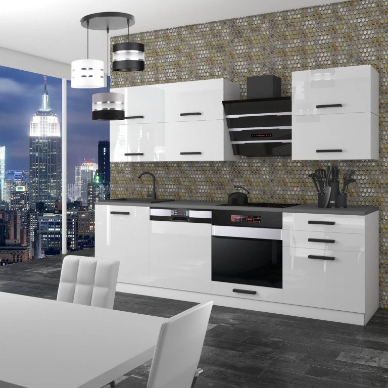 Belini  cucina Premium 240 cm bianco lucido senza piano di lavoro MADISON Produttore INF MADISON/0/WT/W/0/B1
