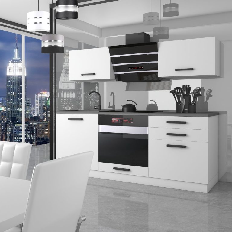 Belini Cucina Premium 180 cm bianco opaco senza piano di lavoro Produtorre TOR SOPHIA/0/WT/WT/0/B1