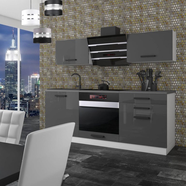 Belini Cucina Premium 180 cm grigio lucido senza piano di lavoro SOPHIA Produttore INF SOPHIA/0/WT/S/0/B1