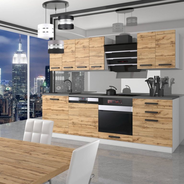 Belini Cucina Premium 240 cm rovere Wotan senza piano di lavoro SUSAN Produttore TOR SUSAN/0/WT/DW/0/B1