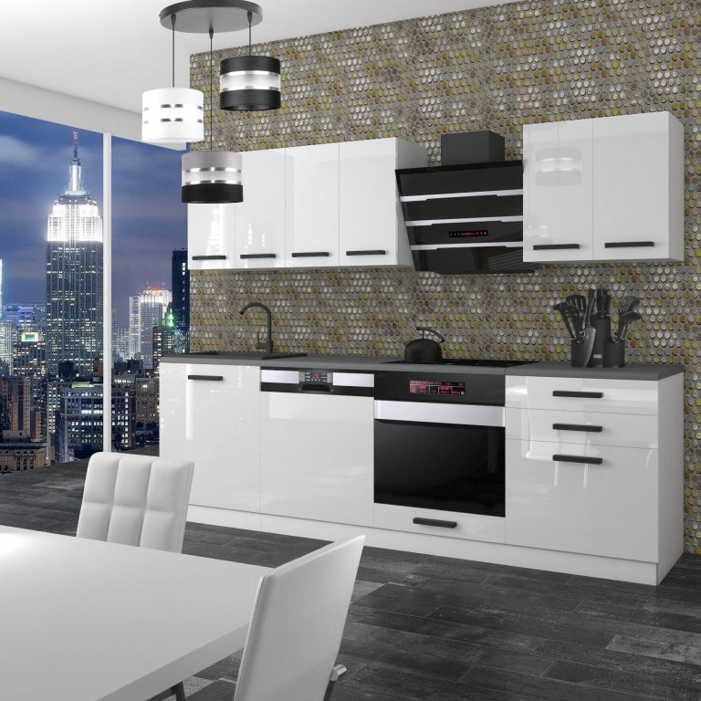 Belini Cucina Premium 240 cm bianco lucido con piano di lavoro SUSAN Produttore  INF SUSAN/0/WT/W/B/B1