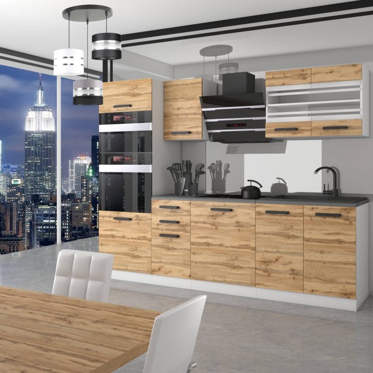 Belini Cucina Premium 240 cm rovere Wotan senza piano di lavoro TRACY Produttore TOR TRACY/0/WT/DW/0/B1