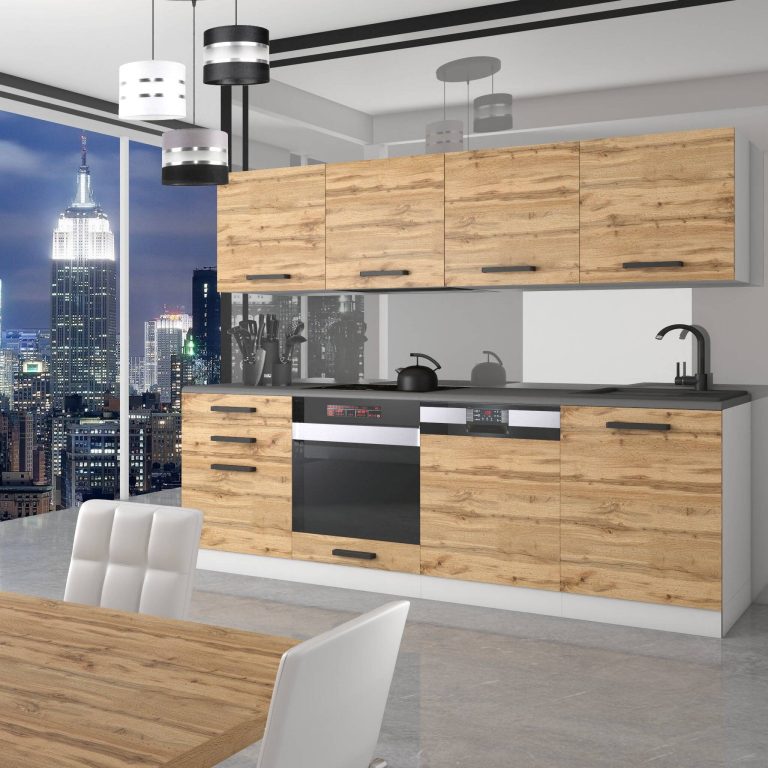 Belini Cucina Premium 240 cm rovere Wotan senza piano di lavoro ALICE Produttore TOR ALICE/0/WT/DW/0/B1