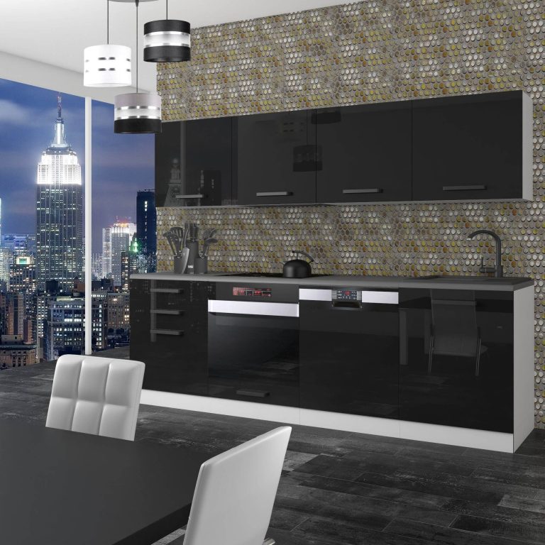 Belini Cucina Premium 240 cm nero lucido senza piano di lavoro ALICE Produttore INF ALICE/0/WT/B/0/ B1