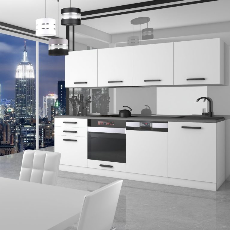 Belini Cucina Premium 240 cm bianco opaco con piano di lavoro ALICE Produttore TOR ALICE/0/WT/WT/B/ B1