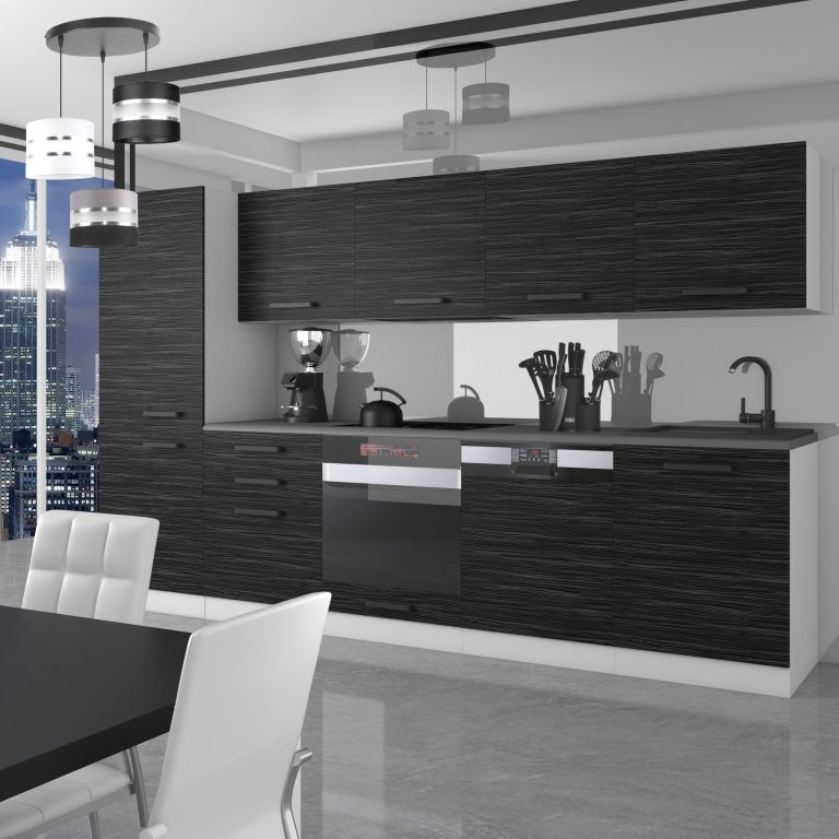 Belini Cucina Premium 300 cm royal ebony senza piano di lavoro ROSE Produttore TOR ROSE/0/WT/HK/0/B1