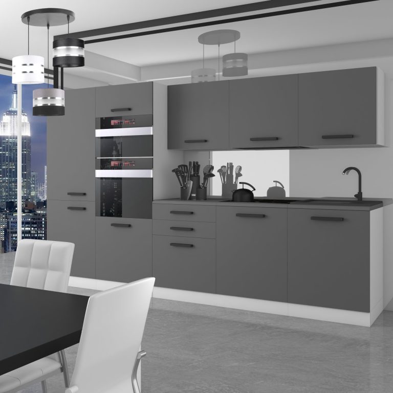Belini Cucina Premium 300 cm grigio opaco senza piano di lavoro GRACE Produttore TOR GRACE/0/WT/SR/0/B1