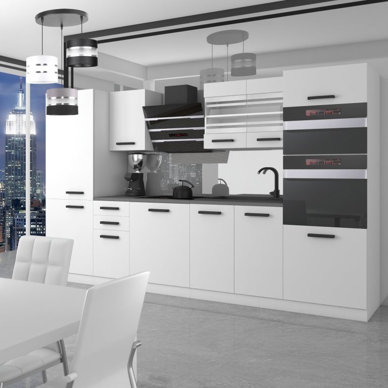 Belini Cucina Premium 300 cm bianco opaco senza piano di lavoro MILA Produttore TOR MILA/0/WT/WT/0/B1