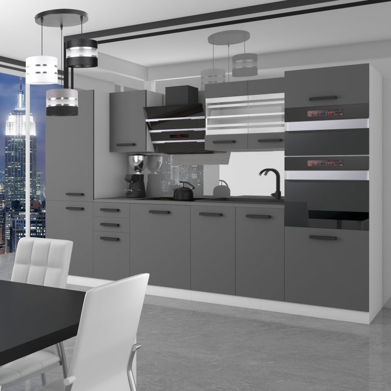 Belini Cucina Premium 300 cm grigio opaco senza piano di lavoro MILA Produttore TOR MILA/0/WT/SR/0/B1