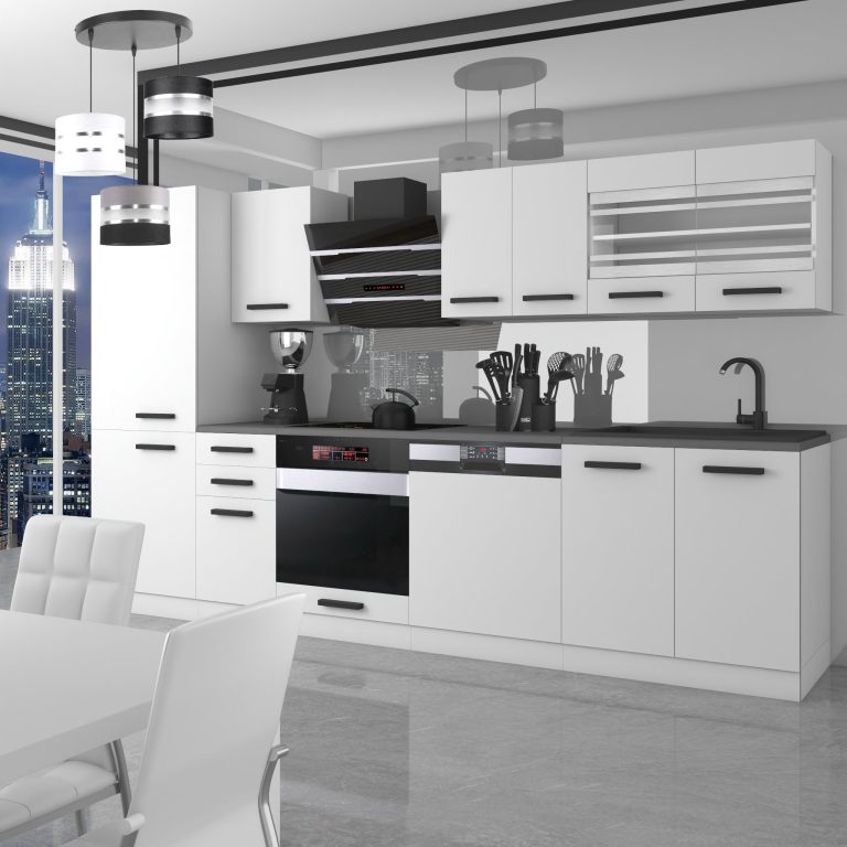 Belini Cucina Premium 300 cm bianco opaco senza piano di lavoro CINDY Produttore TOR CINDY/0/WT/WT/0/B1