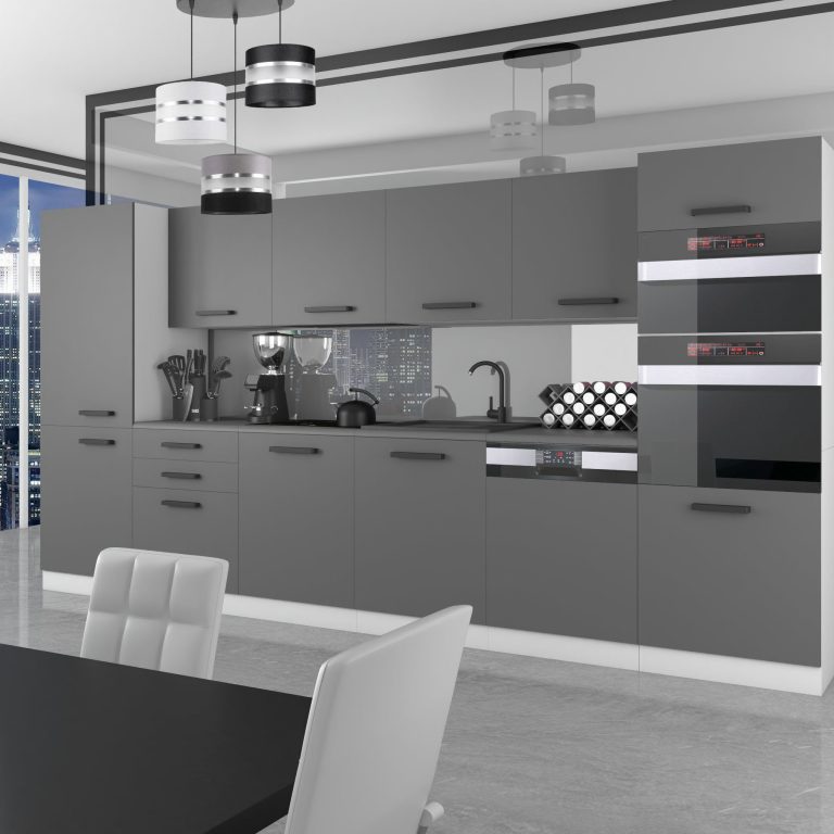 Belini Cucina Premium 360 cm grigio opaco senza piano di lavoro NAOMI Produttore TOR NAOMI/0/WT/SR/0/B1