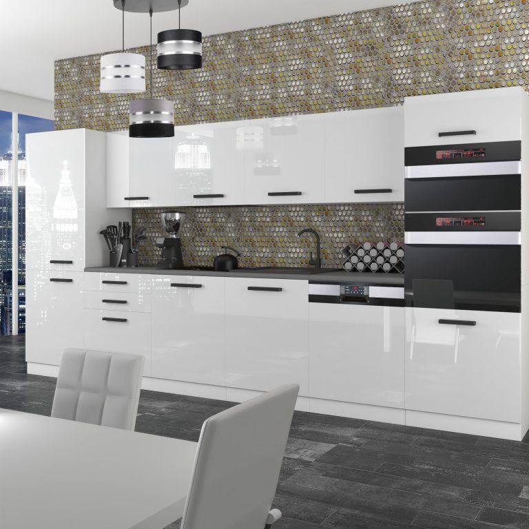 Belini Cucina Premium 360 cm bianco lucido senza piano di lavoro NAOMI Produttore INF NAOMI/0/WT/W/0/B1