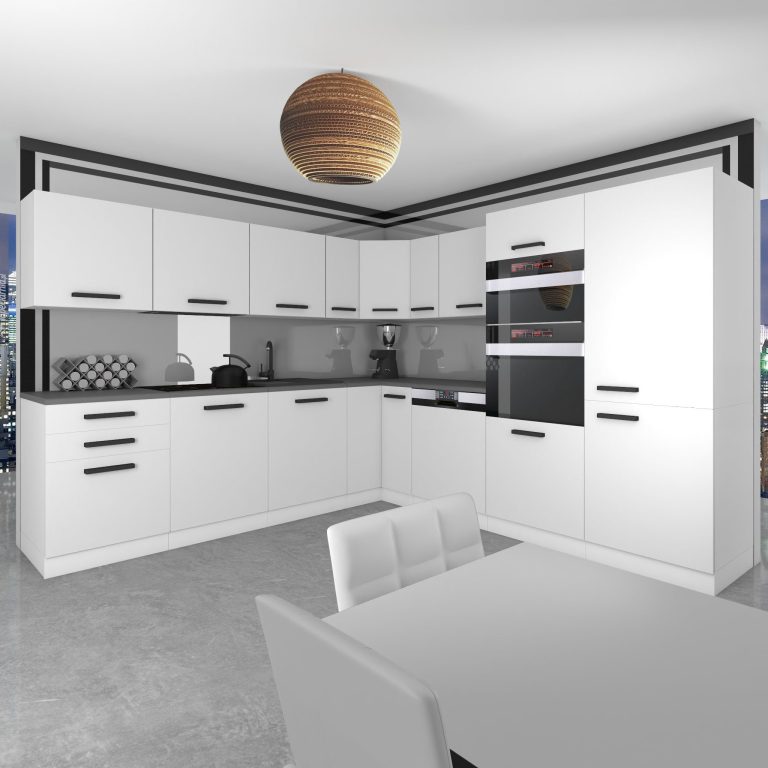 Belini Cucina Premium 540 cm bianco opaco senza piano di lavoro JANE Produttore TOR JANE/0/WT/WT/0/B1