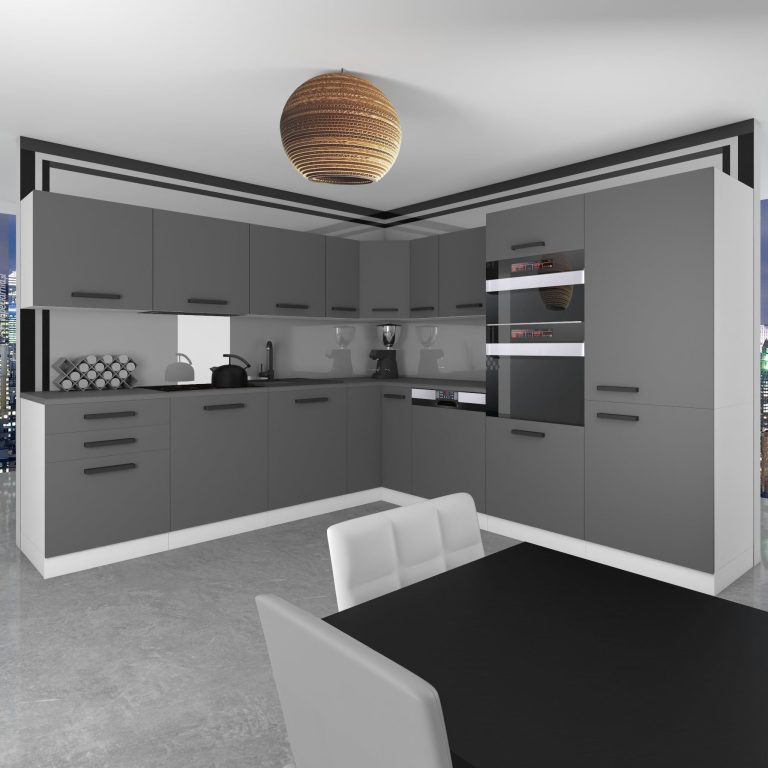 Belini Cucina Premium 540 cm grigio opaco senza piano di lavoro JANE Produttore TOR JANE/0/WT/SR/0/B1