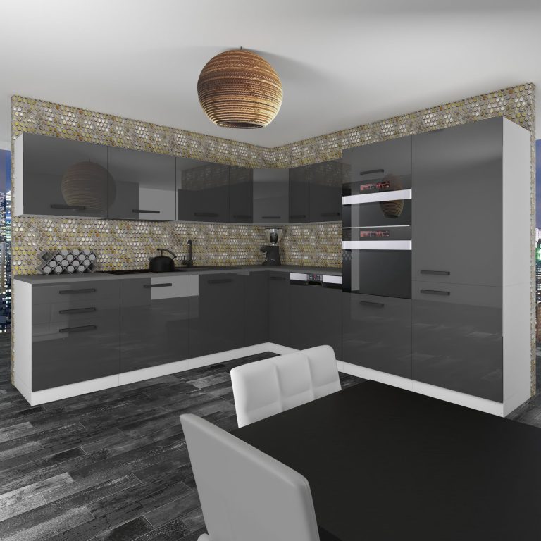 Belini Cucina Premium 540 cm grigio lucido senza piano di lavoro JANE Produttore INF JANE/0/WT/S/0/B1