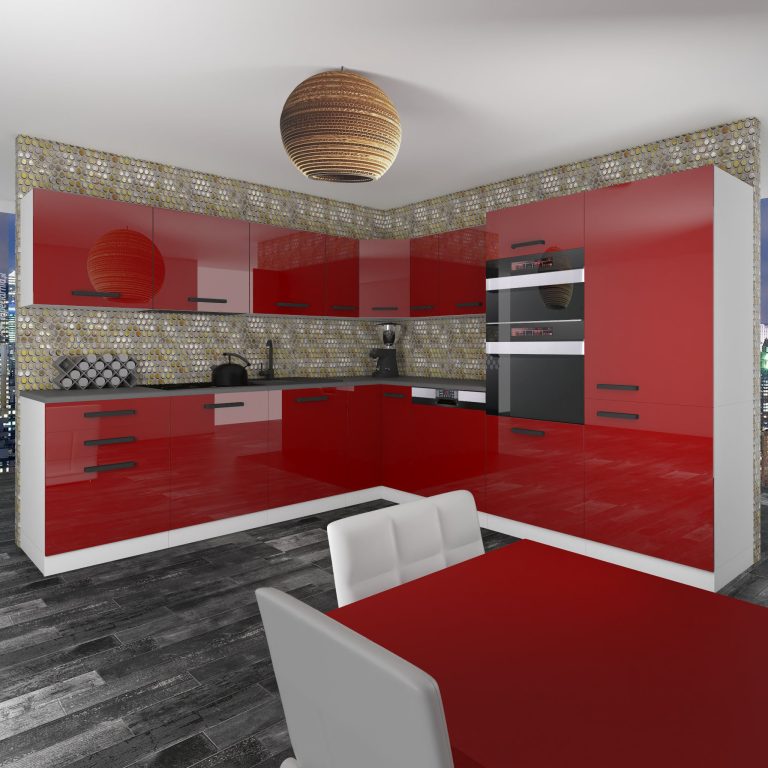 Belini Cucina Premium 540 cm rosso lucido senza piano di lavoro JANE Produttore INF JANE/0/WT/R/0/B1