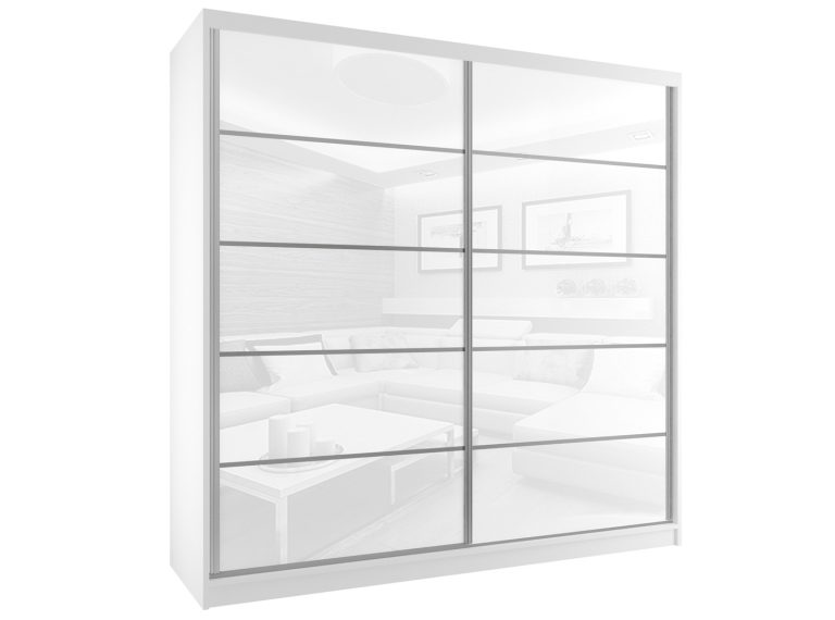 Armadio scorrevole 200 cm bianco lucido Produttore BH SZP1/2/W/WI/5W/HI
