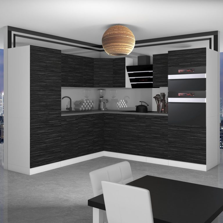 Belini Premium cucina ad angolo 480 cm royal ebony senza piano di lavoro STACY Produttore TOR STACY/0/WT/HK/0/B1