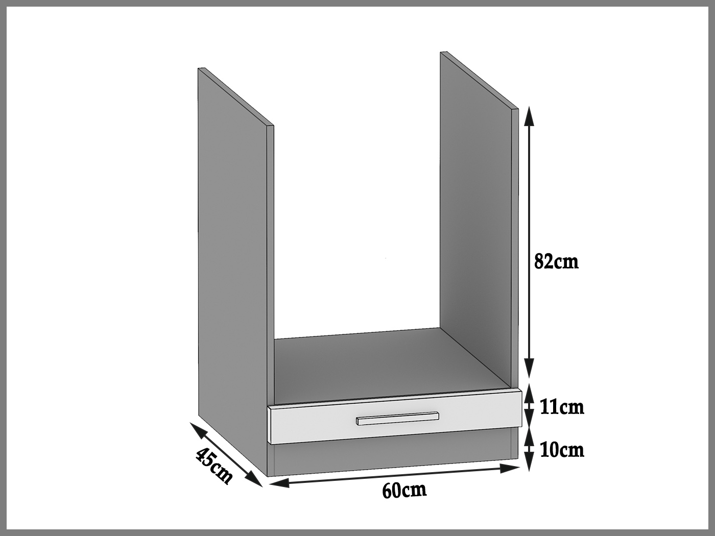 Mobile da cucina Belini inferiore per forno da incasso 60 cm grigio antracite Glamour Wood senza piano di lavoro Produttore TOR SDP60/0/WT/GW/0/E
