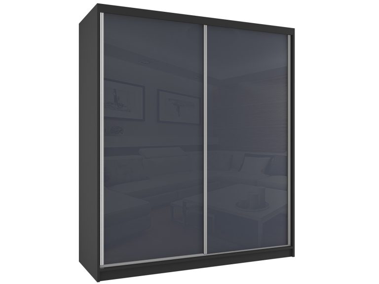 Armadio scorrevole 158 cm grigio acciaio lucido Produttore BM SZP3/2/B/W/S/HI