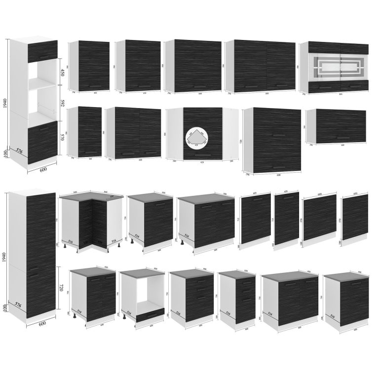 Mobile da cucina superiore 80 cm TOR SG80/0/WT/HK/0/B1/PP