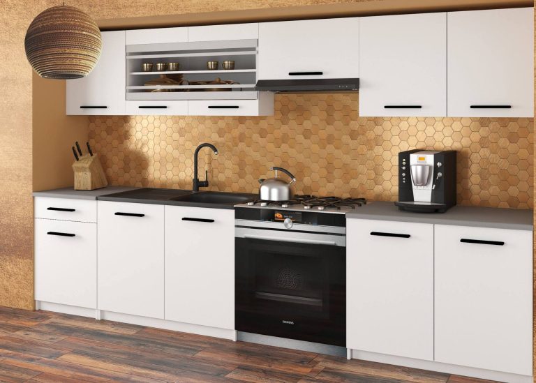 Mobili da cucina 260 cm bianchi opachi con piano di lavoro Produttore TOR JUSTYNA/3/WT/WT/0/B1