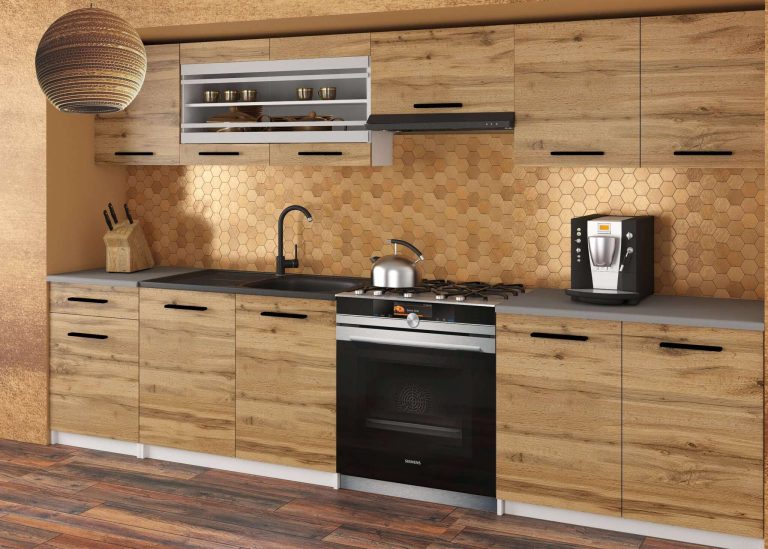 Mobili da cucina 260 cm in rovere Wotan rovere Sonoma senza piano di lavoro Produttore TOR JUSTYNA/2/WT/DW/BB/B1