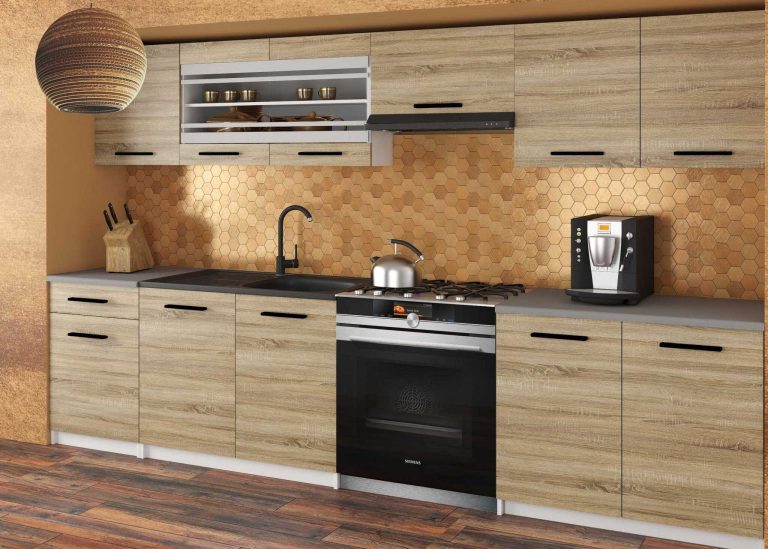 Mobili da cucina 260 cm in rovere Wotan rovere Sonoma con piano di lavoro Produttore TOR JUSTYNA/3/WT/DS/0/B1