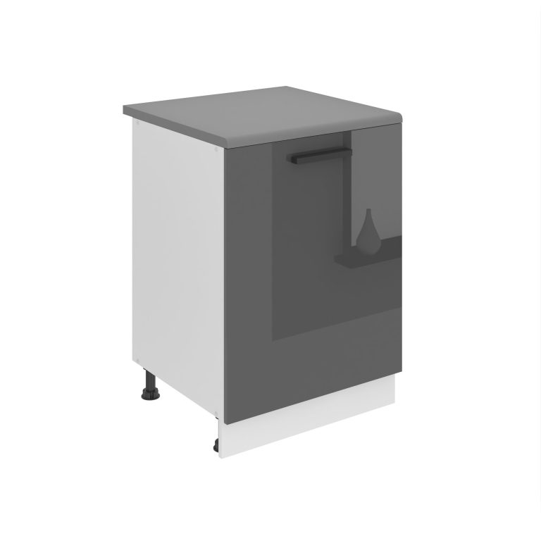 Belini Mobile basso da cucina Premium Versione completa 60 cm grigio lucido con piano di lavoro Produttore INF SD60/0/WT/S/B/B1/PP







