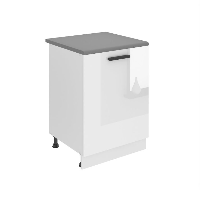 Belini Mobile basso da cucina Premium Versione completa 60 cm bianco lucido con piano di lavoro Produttore INF SD60/0/WT/W/B/B1/PP








