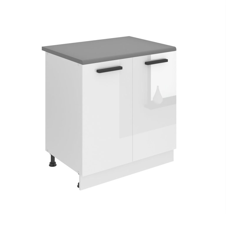 Belini Mobile basso da cucina Premium Versione completa 80 cm bianco lucido con piano di lavoro Produttore INF SD80/0/WT/W/B/B1/PP







