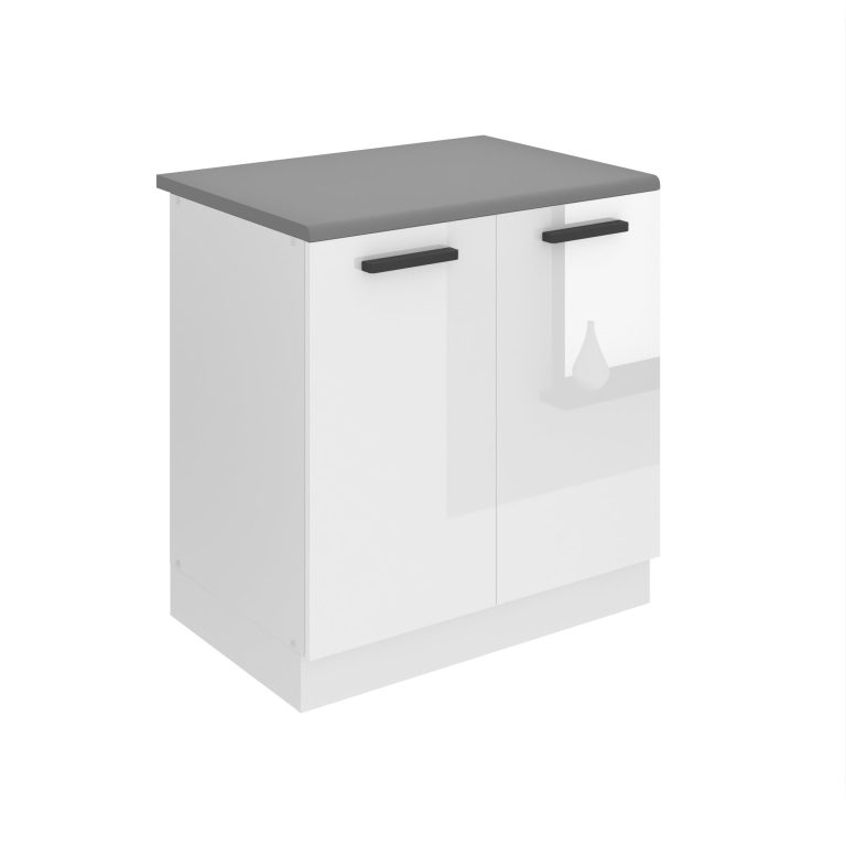 Belini Mobile basso da cucina per lavello Premium Versione completa 80 cm bianco lucido con piano di lavoro Produttore INF SDZ80/0/WT/W/B/B1/PP







