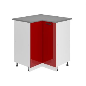 Belini Mobile basso da cucina per angolo Premium Versione completa 90 cm rosso lucido con piano di lavoro Produttore







