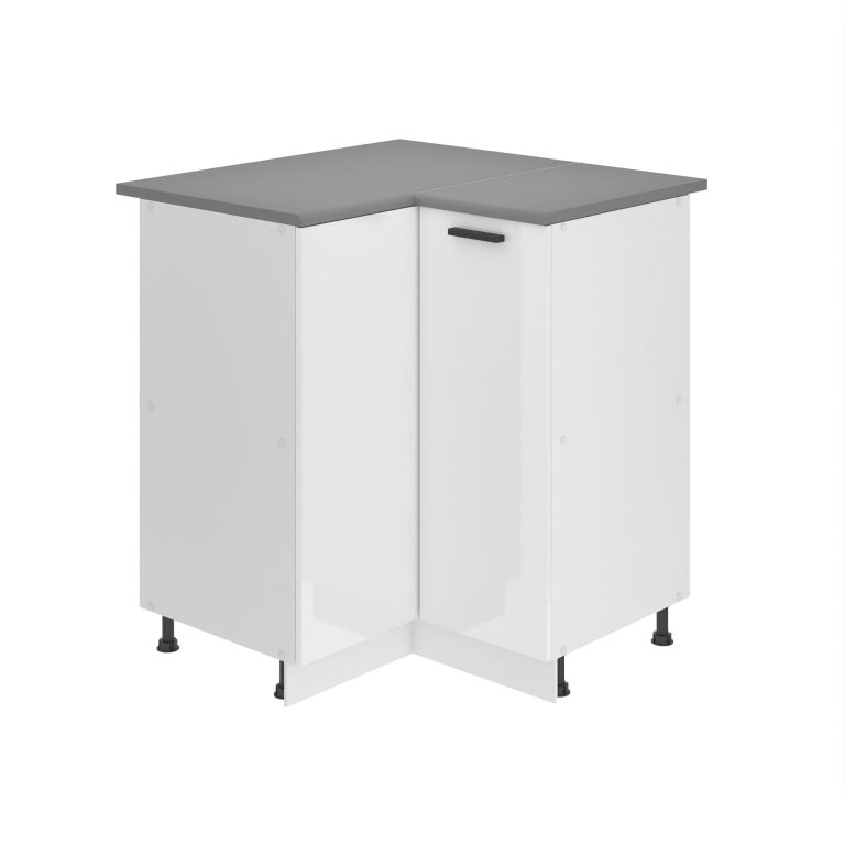 Belini Mobile basso da cucina per angolo Premium Versione completa 90 cm bianco lucido con piano di lavoro Produttore INF SNP90/0/WT/W/B/B1/PP







