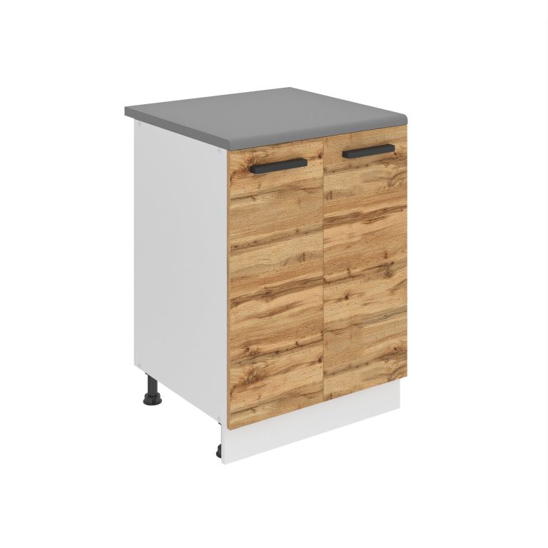 Belini Mobile basso da cucina Premium Versione completa 60 cm quercia Wotan con piano di lavoro Produttore TOR SD2-60/0/WT/DW/B/B1/PP






