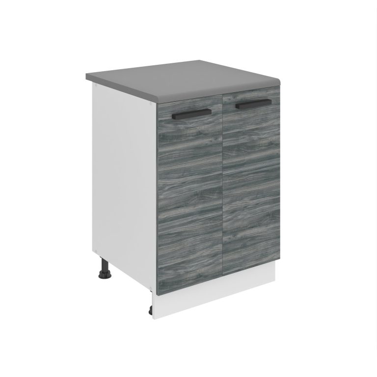 Belini Mobile basso da cucina Premium Versione completa 60 cm grigio antracite legno glamour con piano di lavoro Produttore TOR SD2-60/0/WT/GW/B/B1/PP







