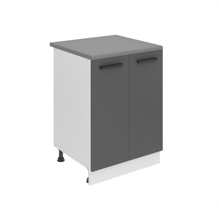 Belini Mobile basso da cucina Premium Versione completa 60 cm grigio opaco con piano di lavoro Produttore TOR SD2-60/0/WT/SR/B/B1/PP







