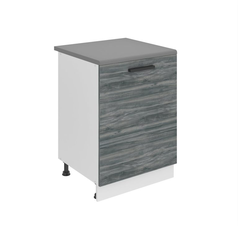 Belini Mobile basso da cucina Premium Versione completa 60 cm grigio antracite glamour wood  con piano di lavoro Produttore TOR SD60/0/WT/GW/B/B1/PP







