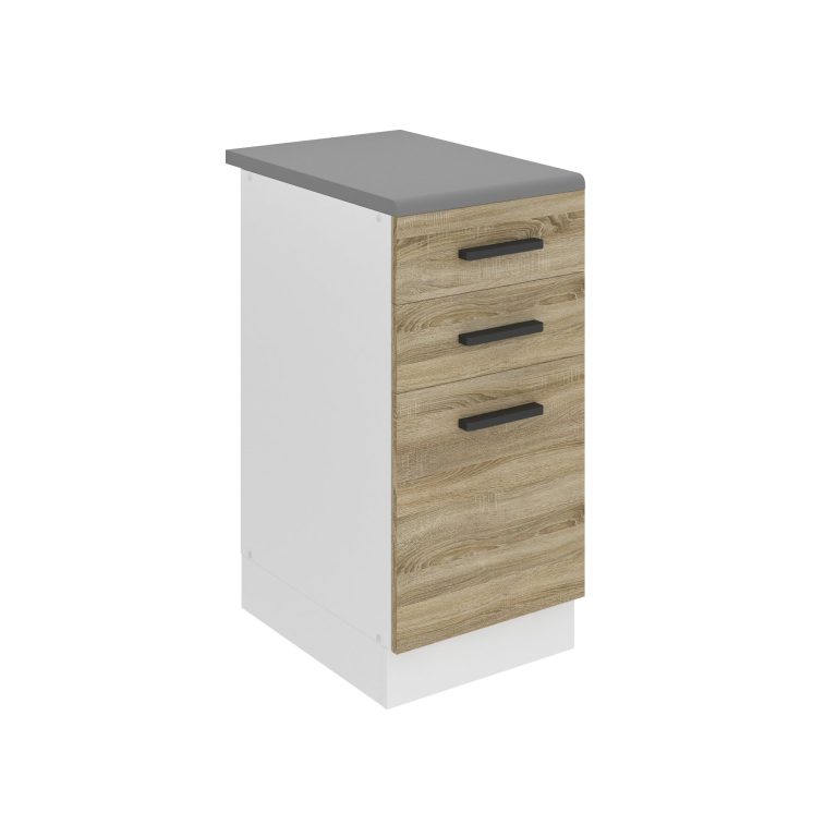 Belini Mobile basso con cassetti Premium Versione completa 40 cm quercia Sonoma con piano di lavoro Produttore TOR SDSZ40/0/WT/DS/B/B1/PP






