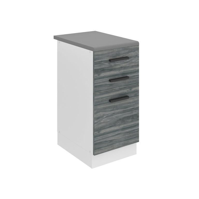Belini Mobile basso con cassetti Premium Versione completa 40 cm grigio antracite glamour wood con piano di lavoro Produttore TOR SDSZ40/0/WT/GW/B/B1/PP







