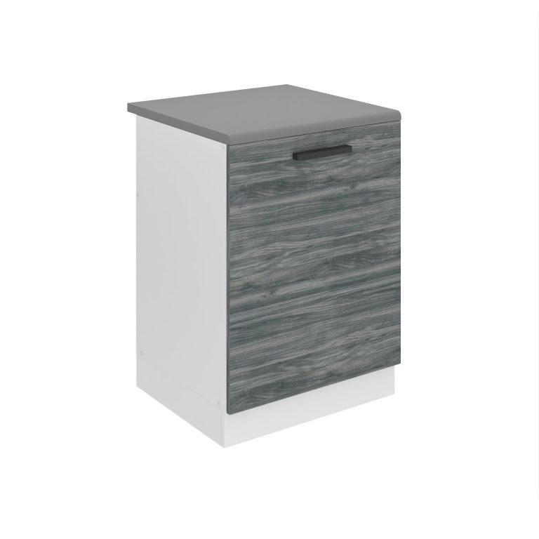 Belini Mobile basso da cucina per lavello Premium Versione completa 60 cm grigio antracite glamour wood con piano di lavoro Produttore TOR SDZ60/0/WT/GW/B/B1/PP







